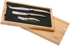 Laguiole En Aubrac Wine-/cheese Set 3-piece Horn, SFV99PCIH -Kai Shop AUSFV99PCIH 04 laguiole en aubrac ausfv99pcih 04