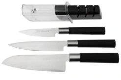 Kai Wasabi Black 67-W23, 3-piece Knife Set With Sharpener